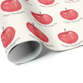 赤いモノグラムのりんご水カラーイラストレーション ラッピングペーパー (ロールコーナー)