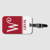 赤いモノグラムのスーツケースタグ ラゲッジタグ (正面横)