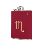 赤いモノグラムのフラスコ – 〔占星術の〕十二宮図-蠍座 フラスク (左)