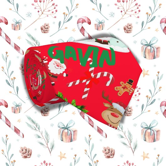 赤いモノグラムの背景の聖降誕祭メリー | ネクタイ