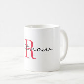 赤いモノグラムイニシャル「do it now」デザイン 11oz コーヒーマグカップ (正面右)
