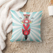 赤いモペットのジャックラッセルテリア クッション (ブランケット)