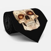 赤いモホーク語が付いているパンクロックのゴシック様式スカル ネクタイ (ロール)