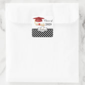 赤いモルタル、ディプロマモノグラム卒業ステッカー スクエアシール (バッグ)