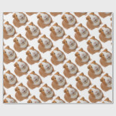 赤いモルモット ラッピングペーパー (フラット)