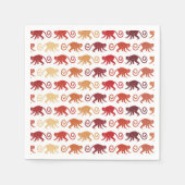 赤いモンキーパターン スタンダードカクテルナプキン (正面)