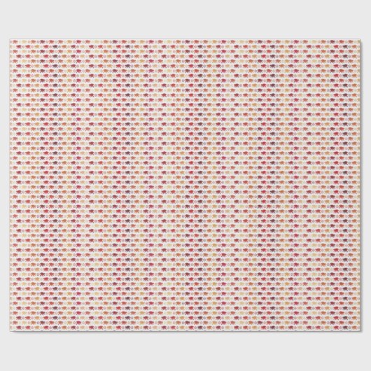 赤いモンキーパターン ラッピングペーパー (フラット)