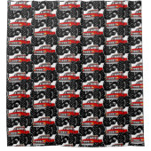 赤いモンスタートラック シャワーカーテン (正面)