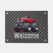 赤いモンスタートラック ドアマット (正面)