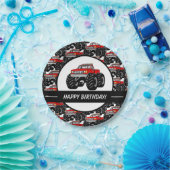 赤いモンスタートラック ペーパープレート (パーティー)