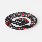 赤いモンスタートラック ペーパープレート (アングル)