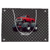 赤いモンスタートラック ラージペーパーバッグ (裏面)