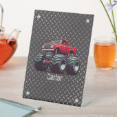 赤いモンスタートラック 台座サイン (インサイチュ)