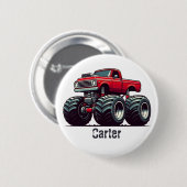 赤いモンスタートラック 缶バッジ (正面&裏面)