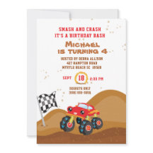 赤いモンスタートラック 4歳の誕生日レース