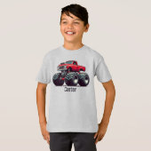 赤いモンスタートラック Tシャツ (正面フル)
