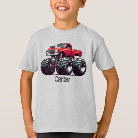 赤いモンスタートラック Tシャツ (正面)