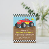 赤いモンスター トラックの誕生日パーティー 招待状 (スタンド正面)