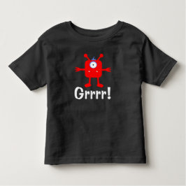 赤いモンスター - 幼児用ファインジェアジーTシャツ トドラーTシャツ