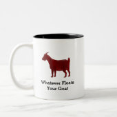 赤いヤギの水彩画はあなたのヤギを浮かべます ツートーンマグカップ (左)