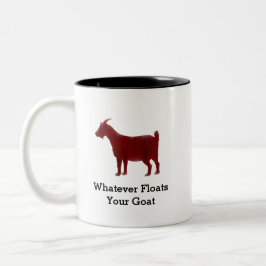 赤いヤギの水彩画はあなたのヤギを浮かべます ツートーンマグカップ