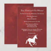 赤いユニコーンの結婚式リハーサルディナー招待状 招待状 (正面/裏面)