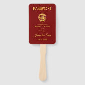 赤いユニーク目的地の結婚式パスポートプログラム ハンドファン (正面)