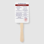 赤いユニーク目的地の結婚式パスポートプログラム ハンドファン (裏面)