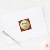 赤いユニーク金ゴールドエレガントと感謝 スクエアシール (封筒)