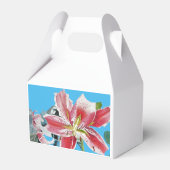 赤いユリの花のティーパーティー ケーキ フェイバーボックス (裏面サイド)