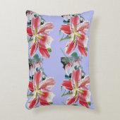 赤いユリ ライラック モーブ ユリの花 モチーフ クッション (正面(垂直))
