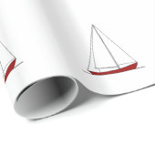 赤いヨット ラッピングペーパー (ロールコーナー)