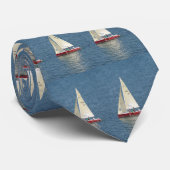 赤いヨット、白い帆 ネクタイ (ロール)