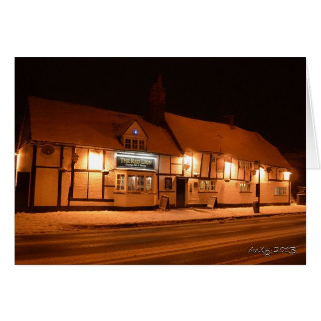 赤いライオン-冬 (正面横)