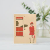 赤いライディングフードハガキ ポストカード (スタンド正面)