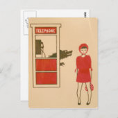 赤いライディングフードハガキ ポストカード (正面/裏面)