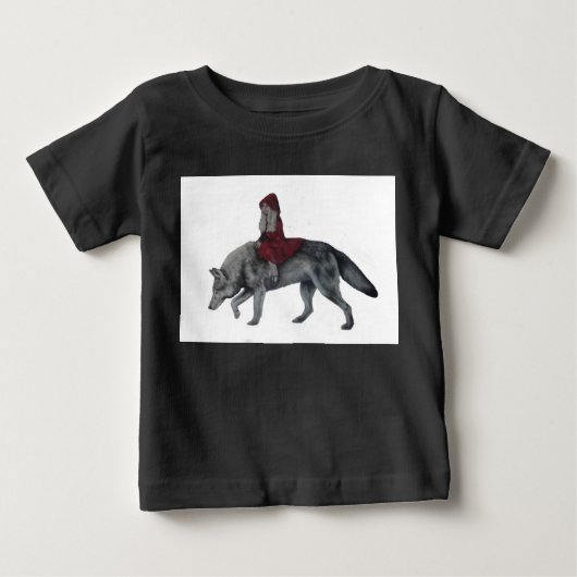赤いライディングフード ベビーTシャツ (正面)