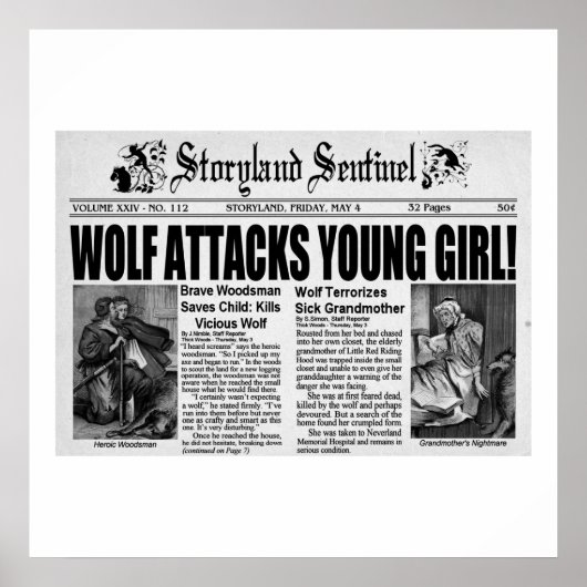 赤いライディングフード ポスター (正面)