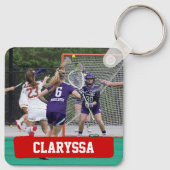 赤いラクロスの棒と玉 キーホルダー (裏面)