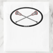 赤いラクロス 楕円形シール (バッグ)