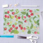 赤いラズベリーの実葉、花 薄葉紙 (クラフト)