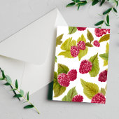 赤いラズベリーの水彩画 フルーツペイント ポストカード