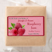 赤いラズベリージャムまたは缶詰ジャーを保存 ラベル (インサイチュ)