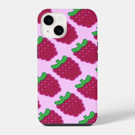 赤いラズベリーパターンiPhone 6/6sケース iPhoneケース (裏面)