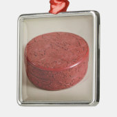 赤いラッカー箱はシャクヤク1426-27年と飾りました メタルオーナメント (左)