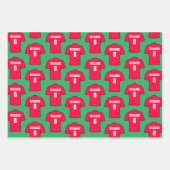 赤いラッピングの紙シート ラッピングペーパーシート (正面3)