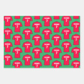 赤いラッピングの紙シート ラッピングペーパーシート (正面3)