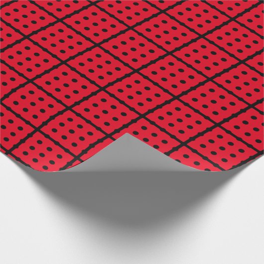 赤いラッユニークピング紙 ラッピングペーパー (角)