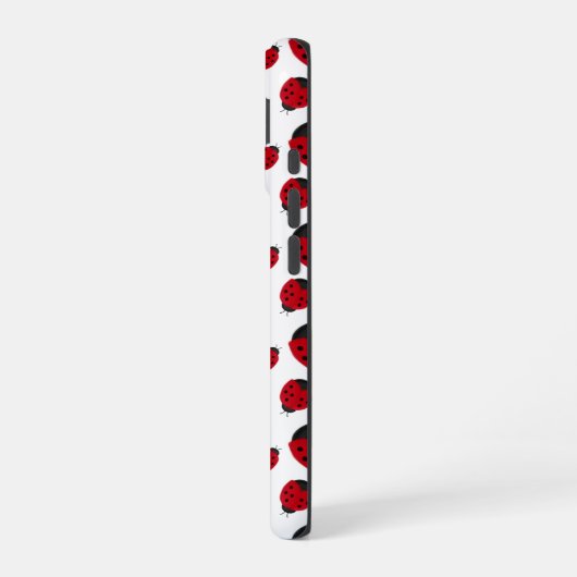 赤いラディバグのパタパーソナライズされたーン iPhone 16ケース (左側面)