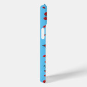 赤いラディバグラッキーパターンスカイブルーの多く Case-Mate iPhoneケース (裏面 / 右)